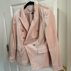Pink velvet blazer